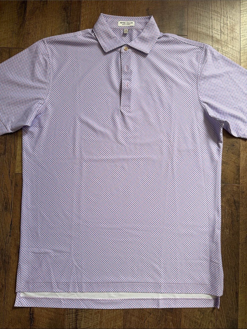 Peter Millar Lavender Micro-Print Polo Shirt - Picture 1 of 9